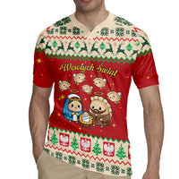 Poland Christmas Rugby Jersey Polish Pierogi Mascot Nativity Scene - Wonder Print Shop
