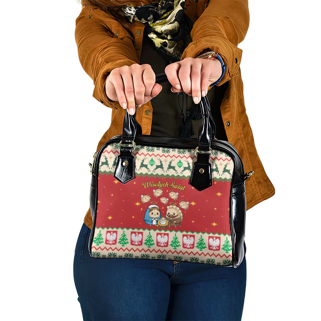 Poland Christmas Shoulder Handbag Polish Pierogi Mascot Nativity Scene - Wonder Print Shop
