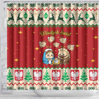 Poland Christmas Shower Curtain Polish Pierogi Mascot Nativity Scene - Wonder Print Shop