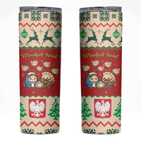Poland Christmas Skinny Tumbler Polish Pierogi Mascot Nativity Scene - Wonder Print Shop