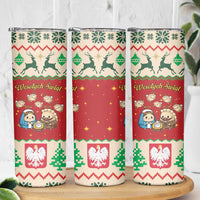 Poland Christmas Skinny Tumbler Polish Pierogi Mascot Nativity Scene - Wonder Print Shop