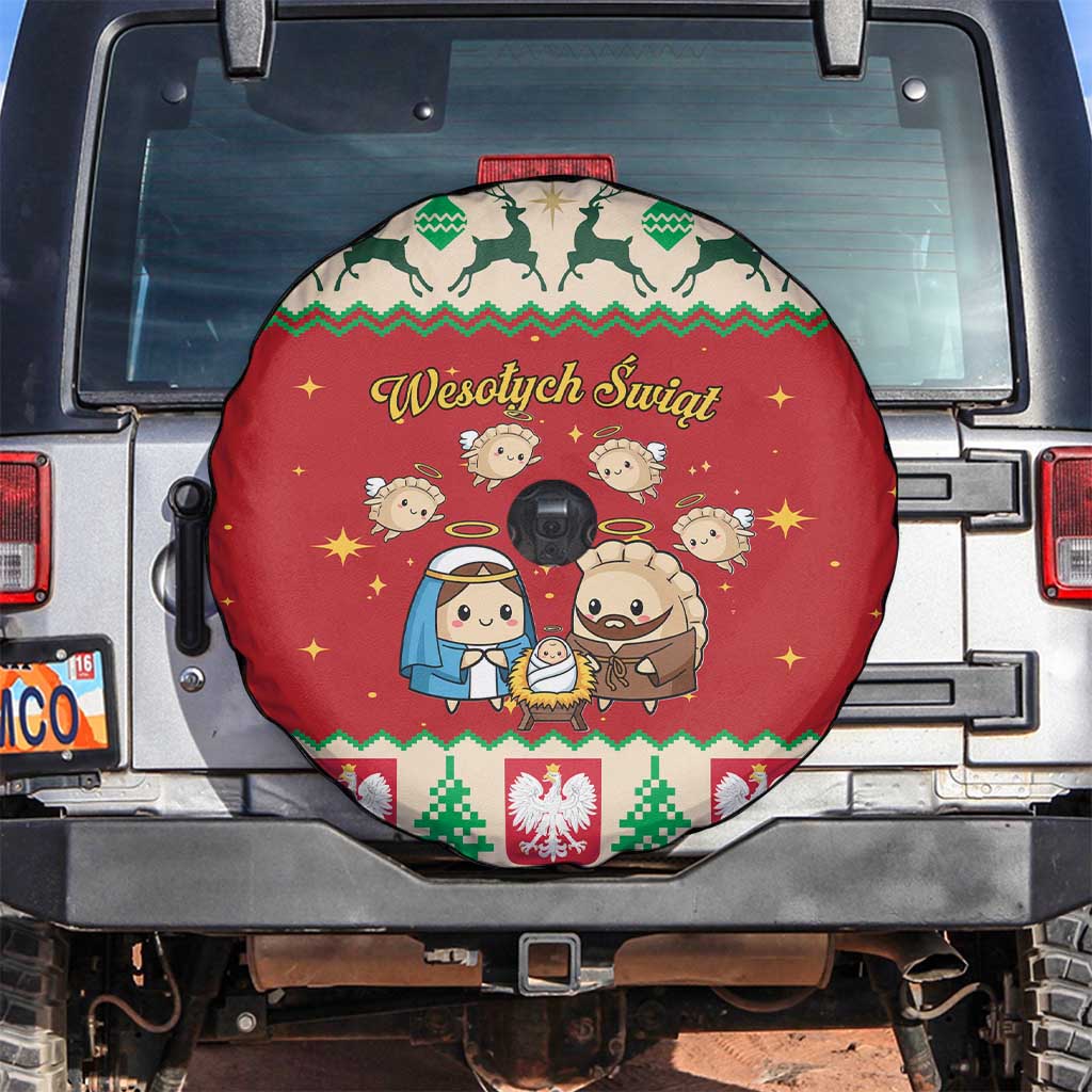 Poland Christmas Spare Tire Cover Polish Pierogi Mascot Nativity Scene - Wonder Print Shop