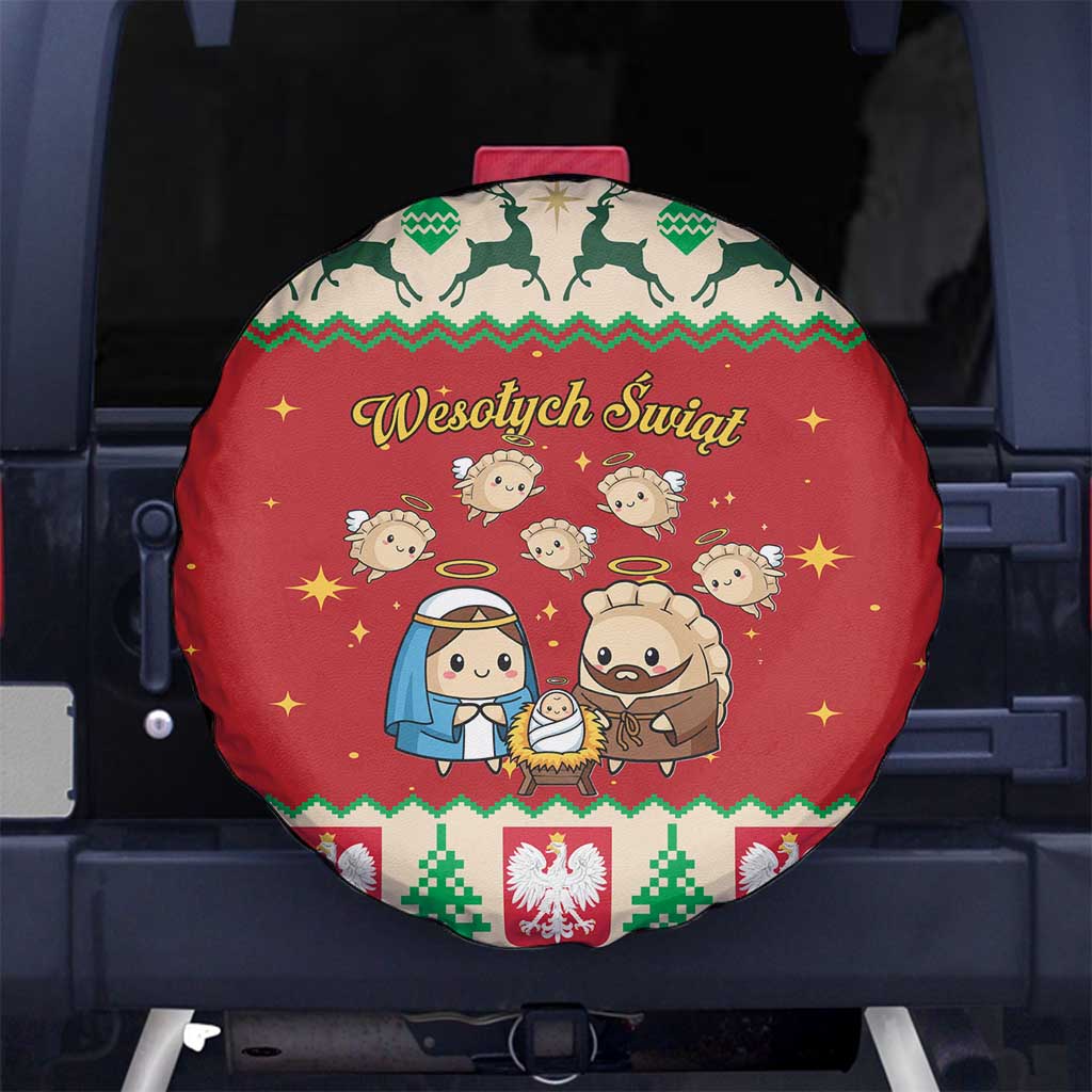 Poland Christmas Spare Tire Cover Polish Pierogi Mascot Nativity Scene - Wonder Print Shop