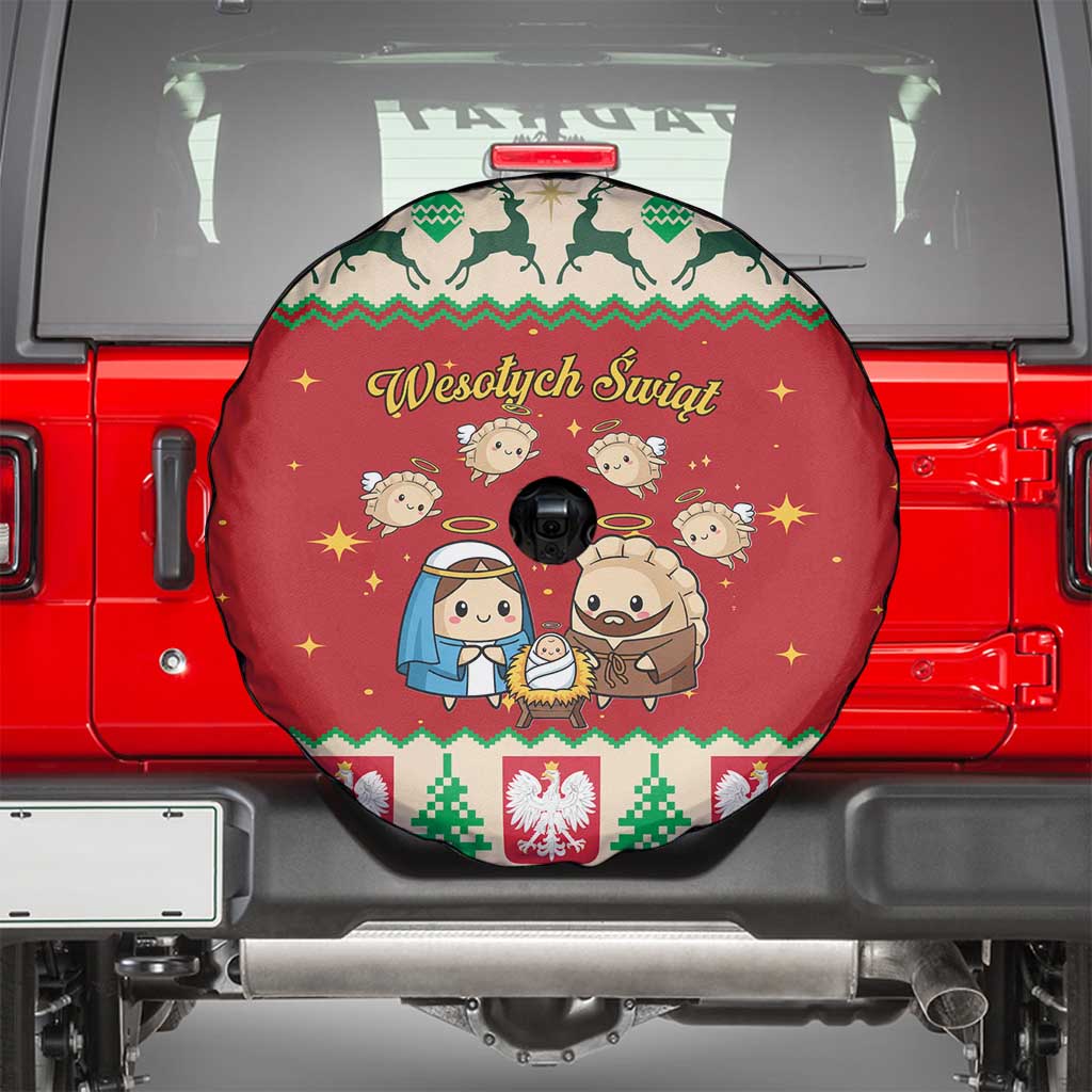 Poland Christmas Spare Tire Cover Polish Pierogi Mascot Nativity Scene - Wonder Print Shop