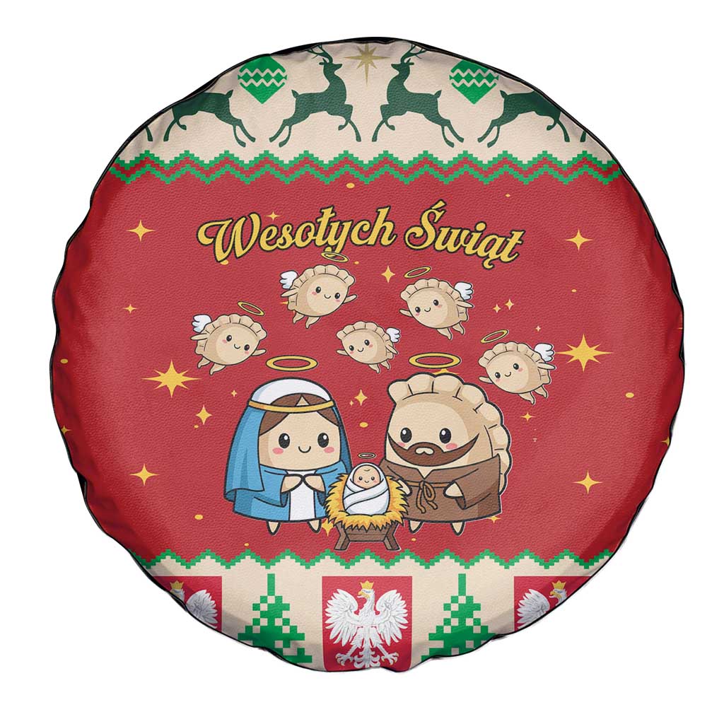Poland Christmas Spare Tire Cover Polish Pierogi Mascot Nativity Scene - Wonder Print Shop