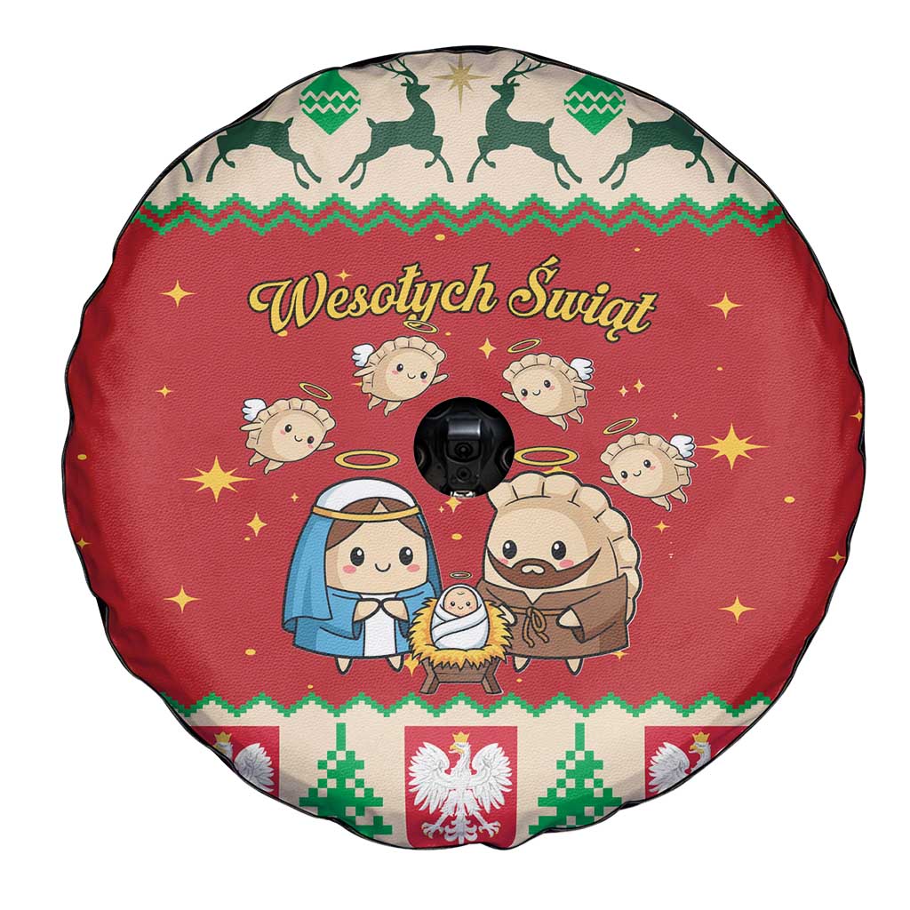 Poland Christmas Spare Tire Cover Polish Pierogi Mascot Nativity Scene - Wonder Print Shop