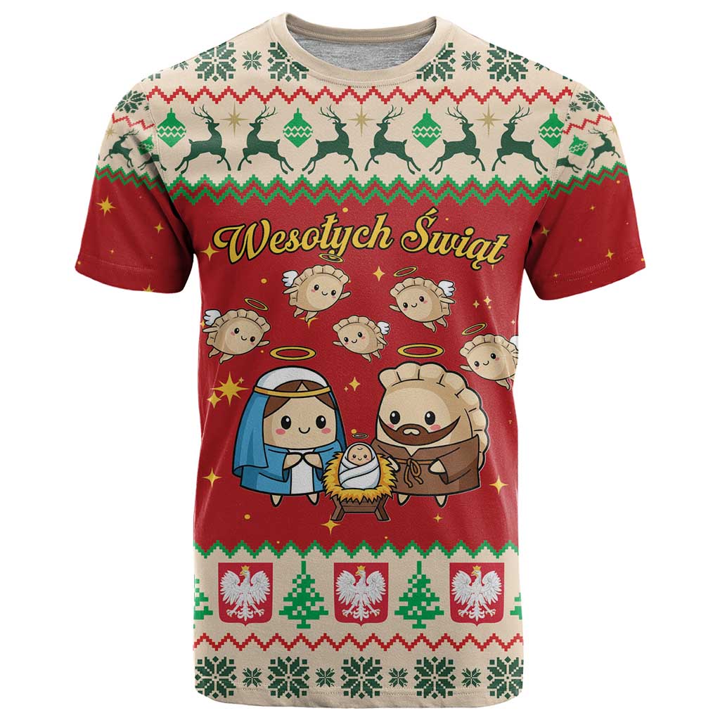 Poland Christmas T Shirt Polish Pierogi Mascot Nativity Scene - Wonder Print Shop