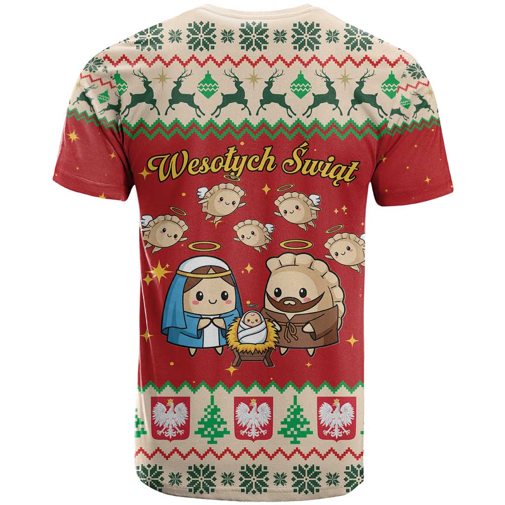 Poland Christmas T Shirt Polish Pierogi Mascot Nativity Scene - Wonder Print Shop