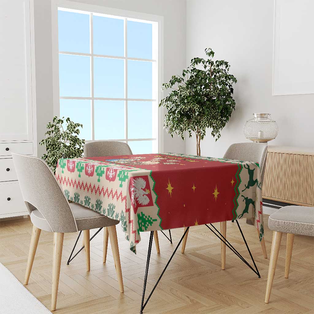 Poland Christmas Tablecloth Polish Pierogi Mascot Nativity Scene - Wonder Print Shop