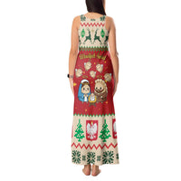 Poland Christmas Tank Maxi Dress Polish Pierogi Mascot Nativity Scene - Wonder Print Shop