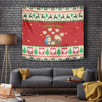 Poland Christmas Tapestry Polish Pierogi Mascot Nativity Scene - Wonder Print Shop