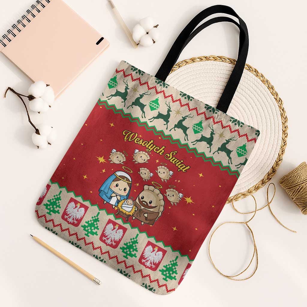Poland Christmas Tote Bag Polish Pierogi Mascot Nativity Scene - Wonder Print Shop