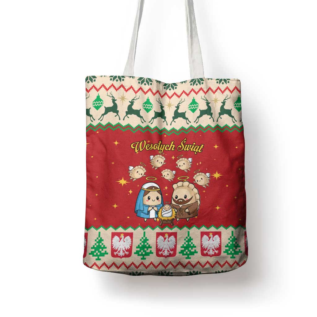Poland Christmas Tote Bag Polish Pierogi Mascot Nativity Scene - Wonder Print Shop