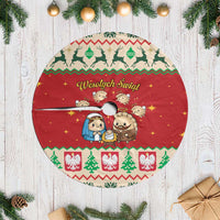 Poland Christmas Tree Skirt Polish Pierogi Mascot Nativity Scene - Wonder Print Shop