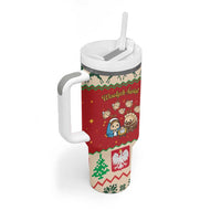 Poland Christmas Tumbler With Handle Polish Pierogi Mascot Nativity Scene - Wonder Print Shop