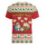 Poland Christmas Women V-Neck T-Shirt Polish Pierogi Mascot Nativity Scene - Wonder Print Shop