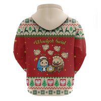 Poland Christmas Zip Hoodie Polish Pierogi Mascot Nativity Scene - Wonder Print Shop
