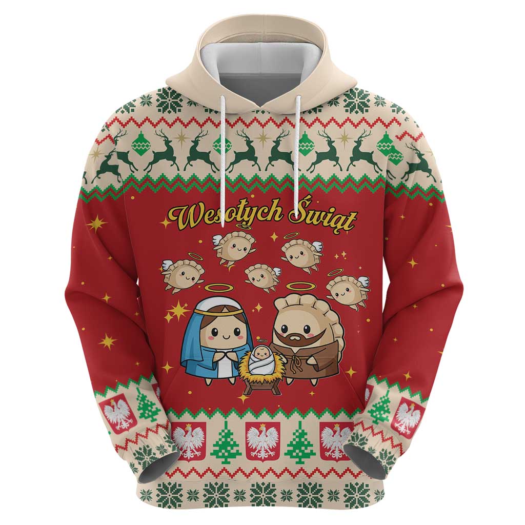 Poland Christmas Zip Hoodie Polish Pierogi Mascot Nativity Scene - Wonder Print Shop