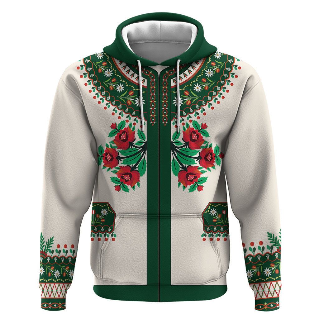Polish Highlander Folk Costume Hoodie Podhale Heritage Floral Style