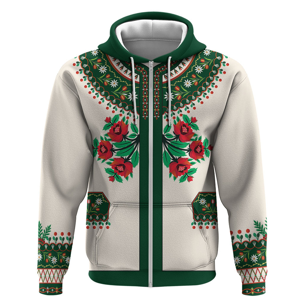 Polish Highlander Folk Costume Hoodie Podhale Heritage Floral Style