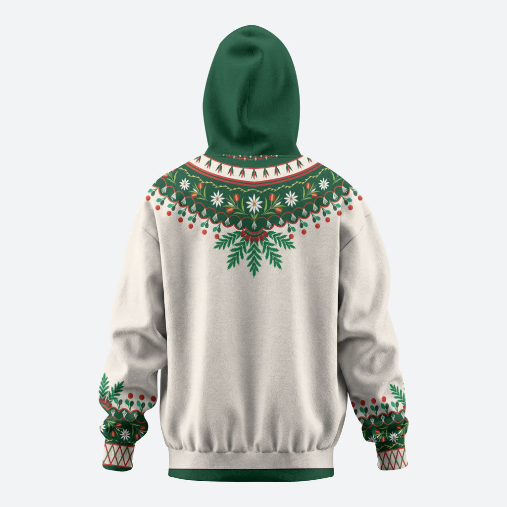Polish Highlander Folk Costume Hoodie Podhale Heritage Floral Style