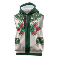 Polish Highlander Folk Costume Sleeveless Zip Hoodie Podhale Heritage Floral Style