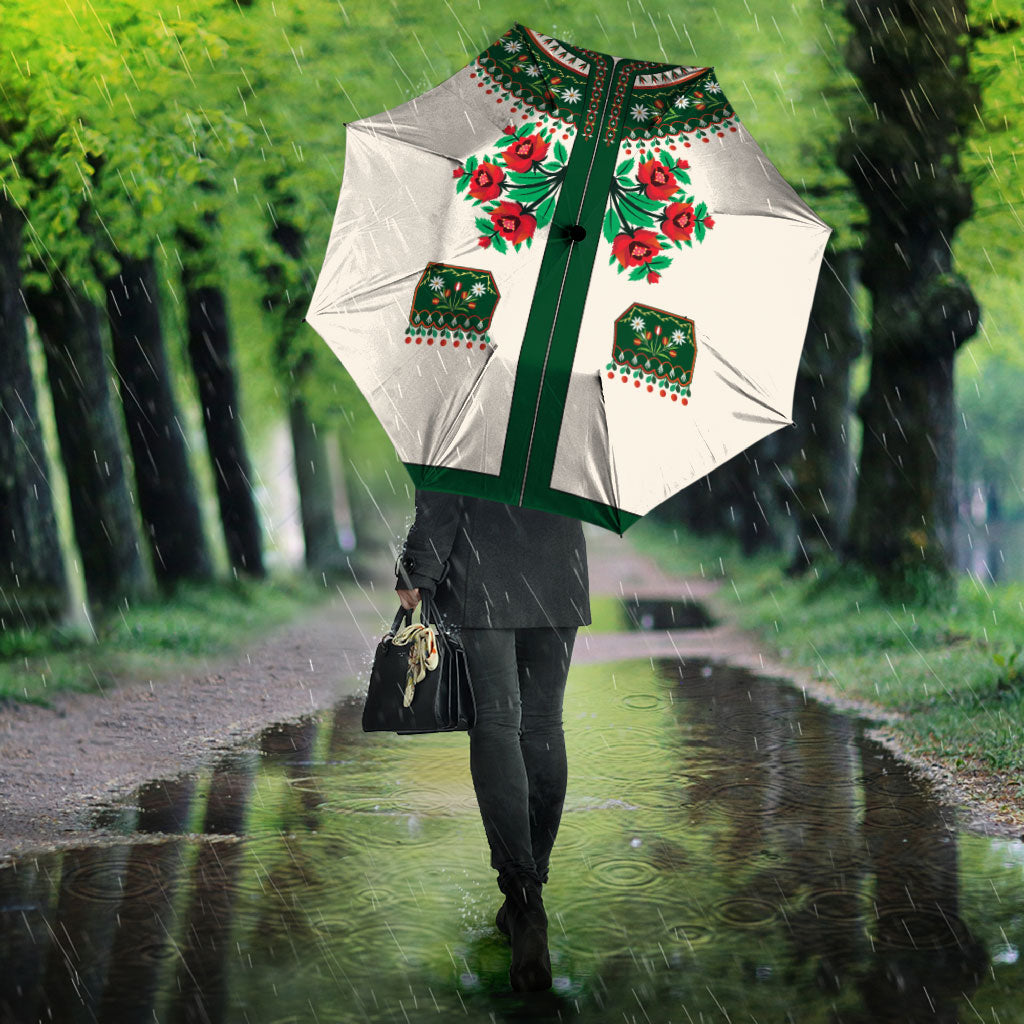 Polish Highlander Folk Costume Umbrella Podhale Heritage Floral Style