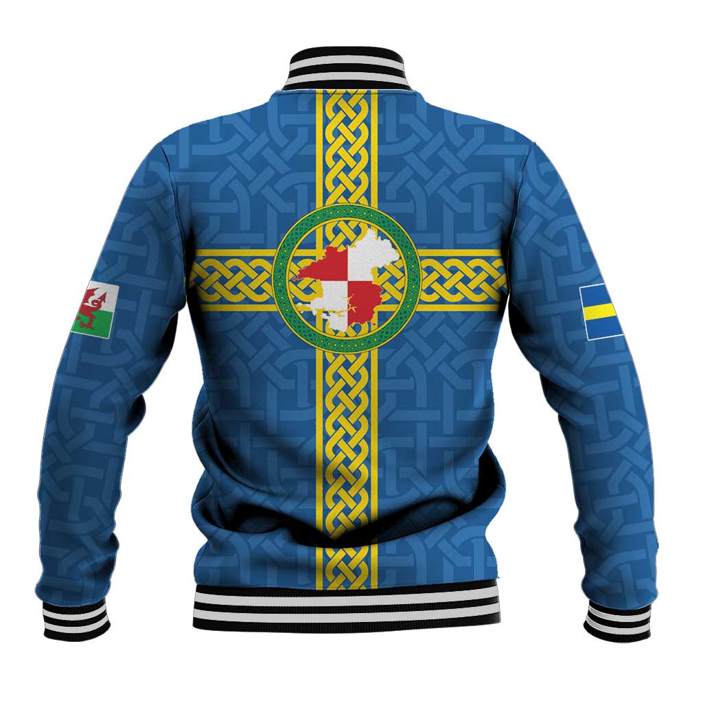 Pembrokeshire Wales Baseball Jacket Flag And Map Celtic Style - Wonder Print Shop