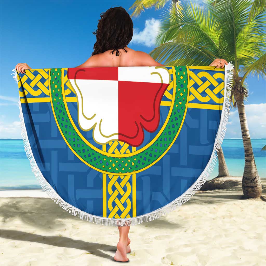 Pembrokeshire Wales Beach Blanket Flag And Map Celtic Style - Wonder Print Shop