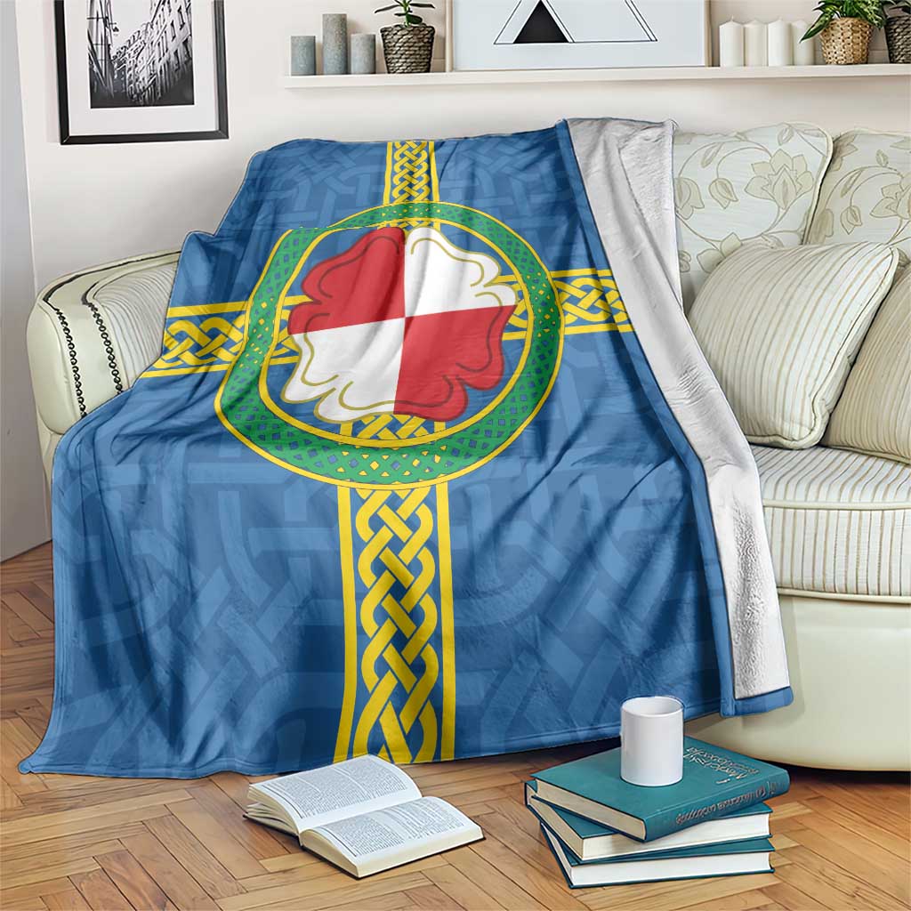 Pembrokeshire Wales Blanket Flag And Map Celtic Style - Wonder Print Shop