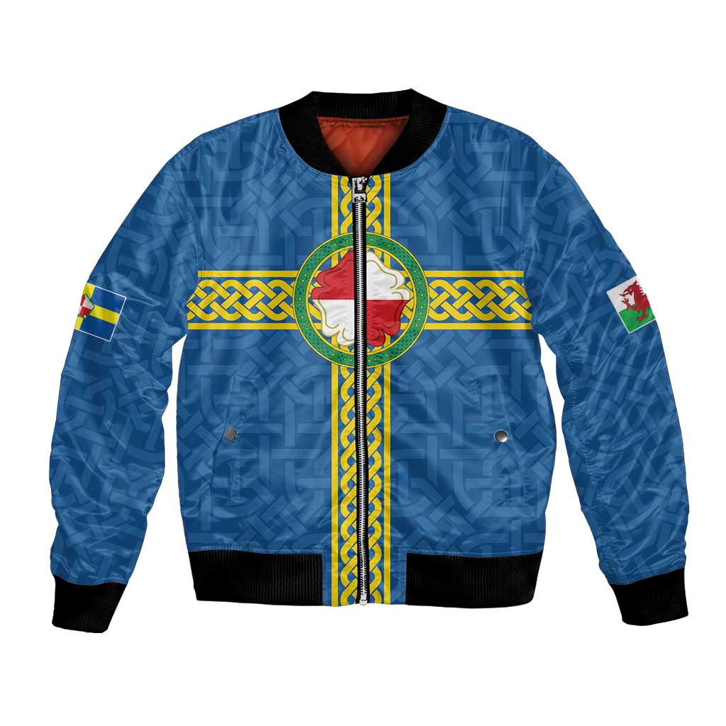 Pembrokeshire Wales Bomber Jacket Flag And Map Celtic Style - Wonder Print Shop
