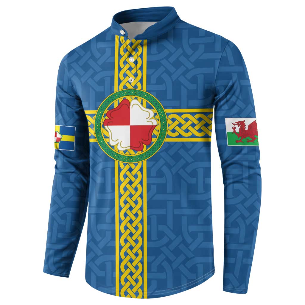 Pembrokeshire Wales Button Sweatshirt Flag And Map Celtic Style - Wonder Print Shop