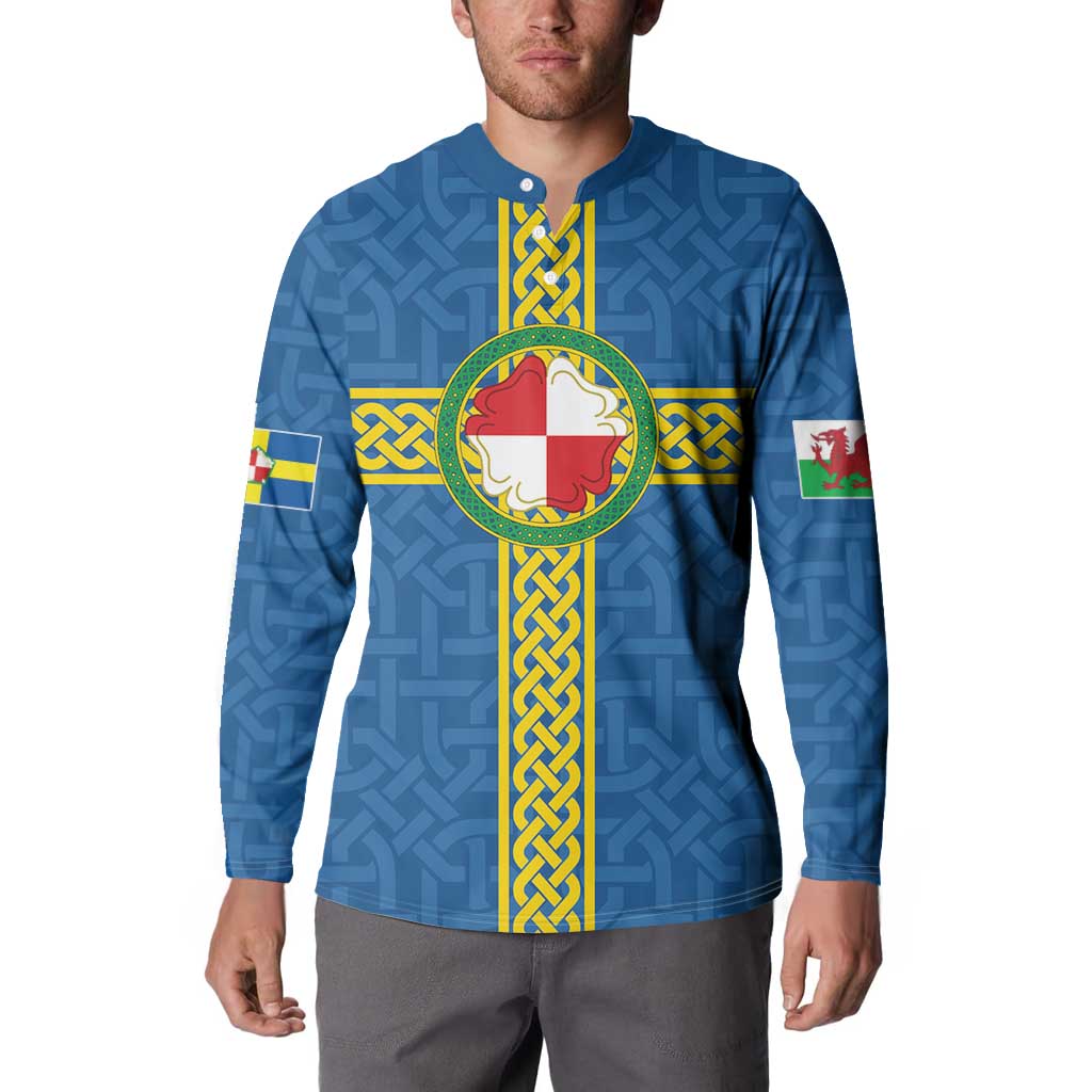 Pembrokeshire Wales Button Sweatshirt Flag And Map Celtic Style - Wonder Print Shop