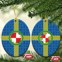 Pembrokeshire Wales Ceramic Ornament Flag And Map Celtic Style - Wonder Print Shop