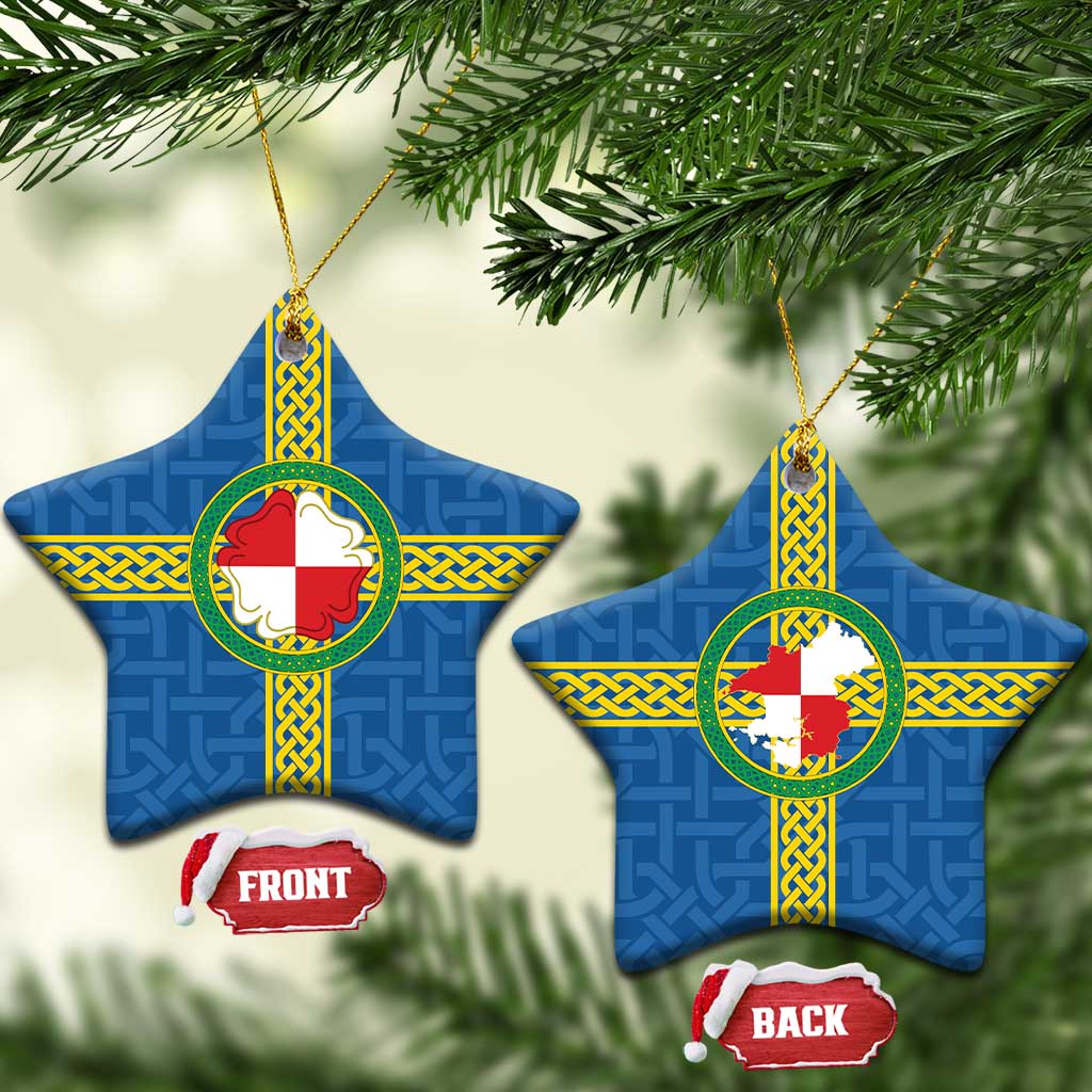 Pembrokeshire Wales Ceramic Ornament Flag And Map Celtic Style - Wonder Print Shop