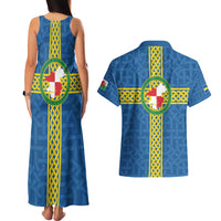 Pembrokeshire Wales Couples Matching Tank Maxi Dress and Hawaiian Shirt Flag And Map Celtic Style - Wonder Print Shop