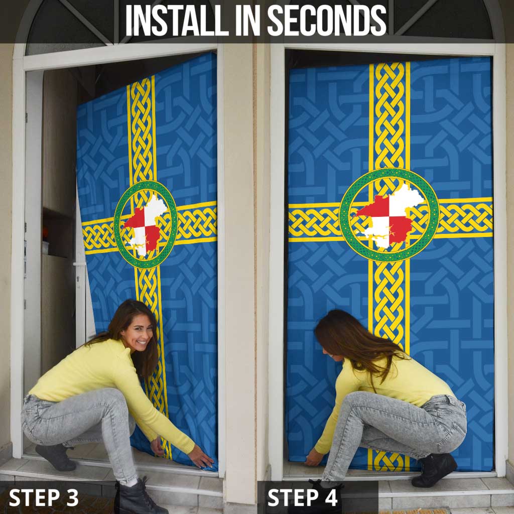 Pembrokeshire Wales Door Cover Flag And Map Celtic Style - Wonder Print Shop