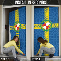 Pembrokeshire Wales Door Cover Flag And Map Celtic Style - Wonder Print Shop