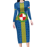 Pembrokeshire Wales Family Matching Long Sleeve Bodycon Dress and Hawaiian Shirt Flag And Map Celtic Style - Wonder Print Shop