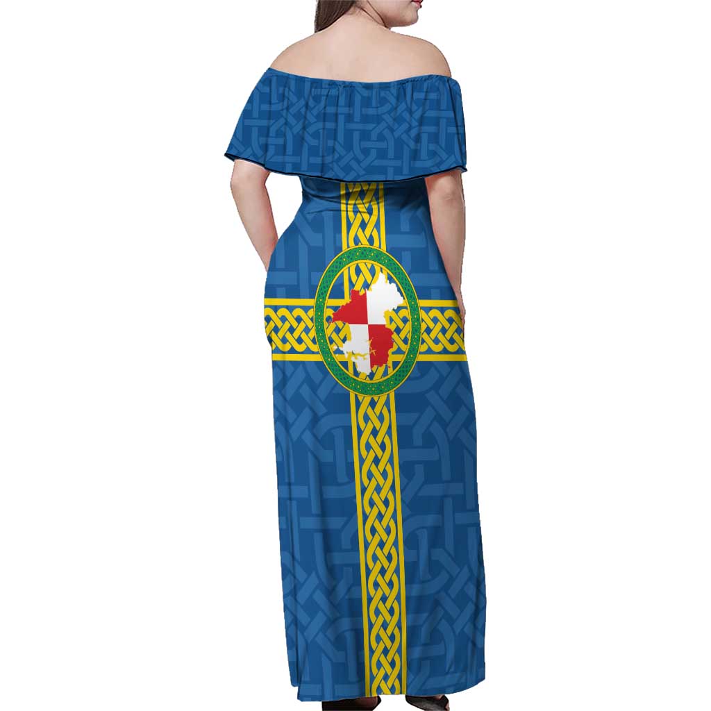 Pembrokeshire Wales Family Matching Off Shoulder Maxi Dress and Hawaiian Shirt Flag And Map Celtic Style - Wonder Print Shop