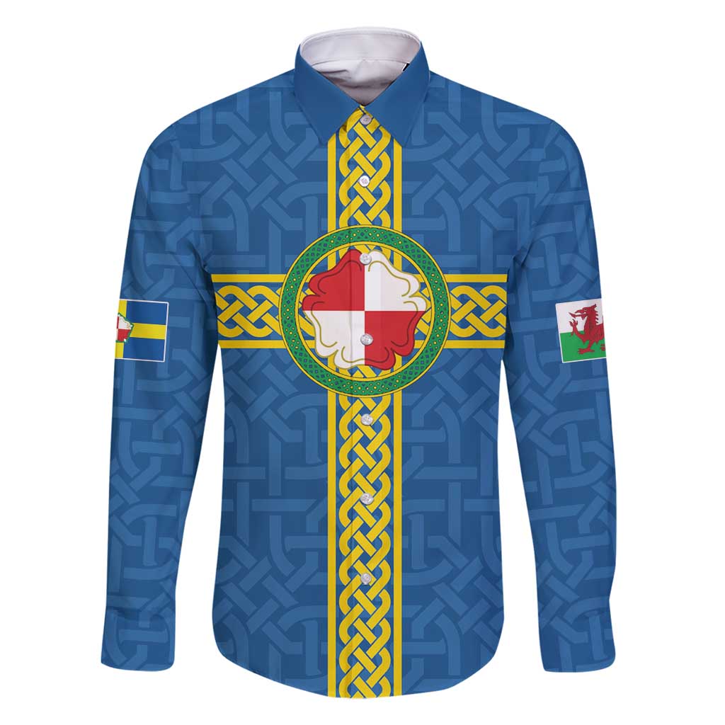 Pembrokeshire Wales Family Matching Off Shoulder Short Dress and Hawaiian Shirt Flag And Map Celtic Style - Wonder Print Shop