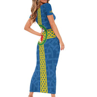 Pembrokeshire Wales Family Matching Short Sleeve Bodycon Dress and Hawaiian Shirt Flag And Map Celtic Style - Wonder Print Shop