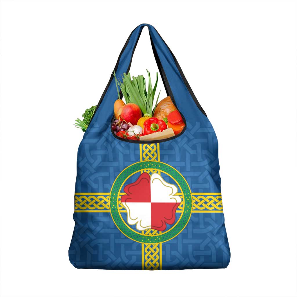 Pembrokeshire Wales Grocery Bag Flag And Map Celtic Style - Wonder Print Shop