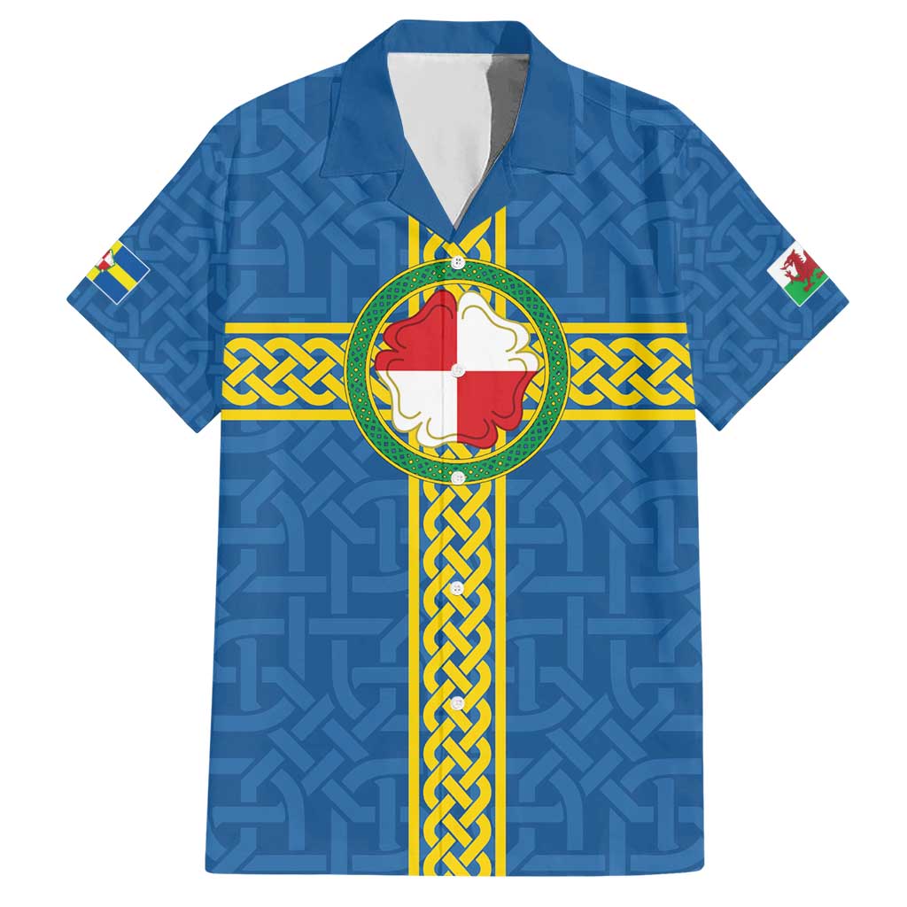 Pembrokeshire Wales Hawaiian Shirt Flag And Map Celtic Style - Wonder Print Shop