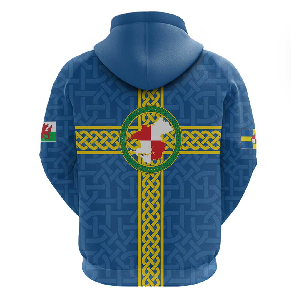 Pembrokeshire Wales Hoodie Flag And Map Celtic Style - Wonder Print Shop