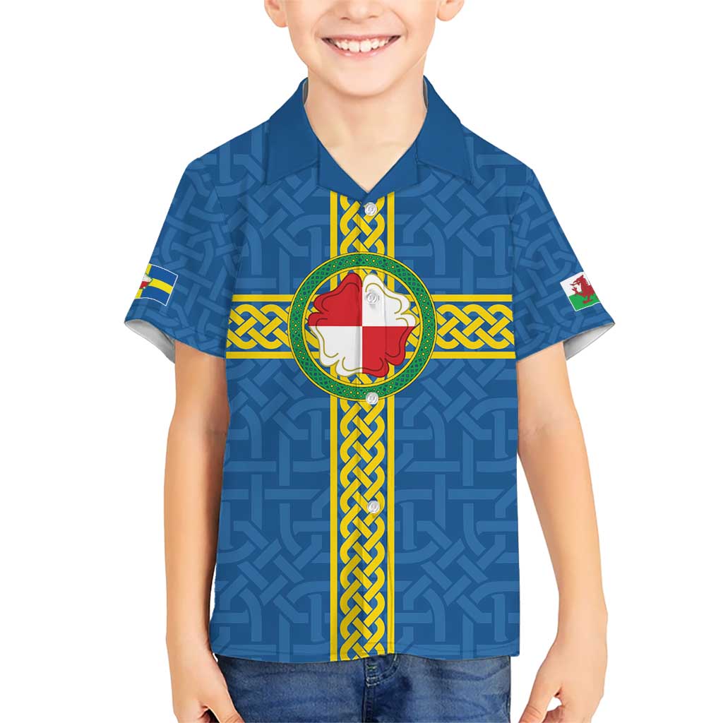Pembrokeshire Wales Kid Hawaiian Shirt Flag And Map Celtic Style - Wonder Print Shop