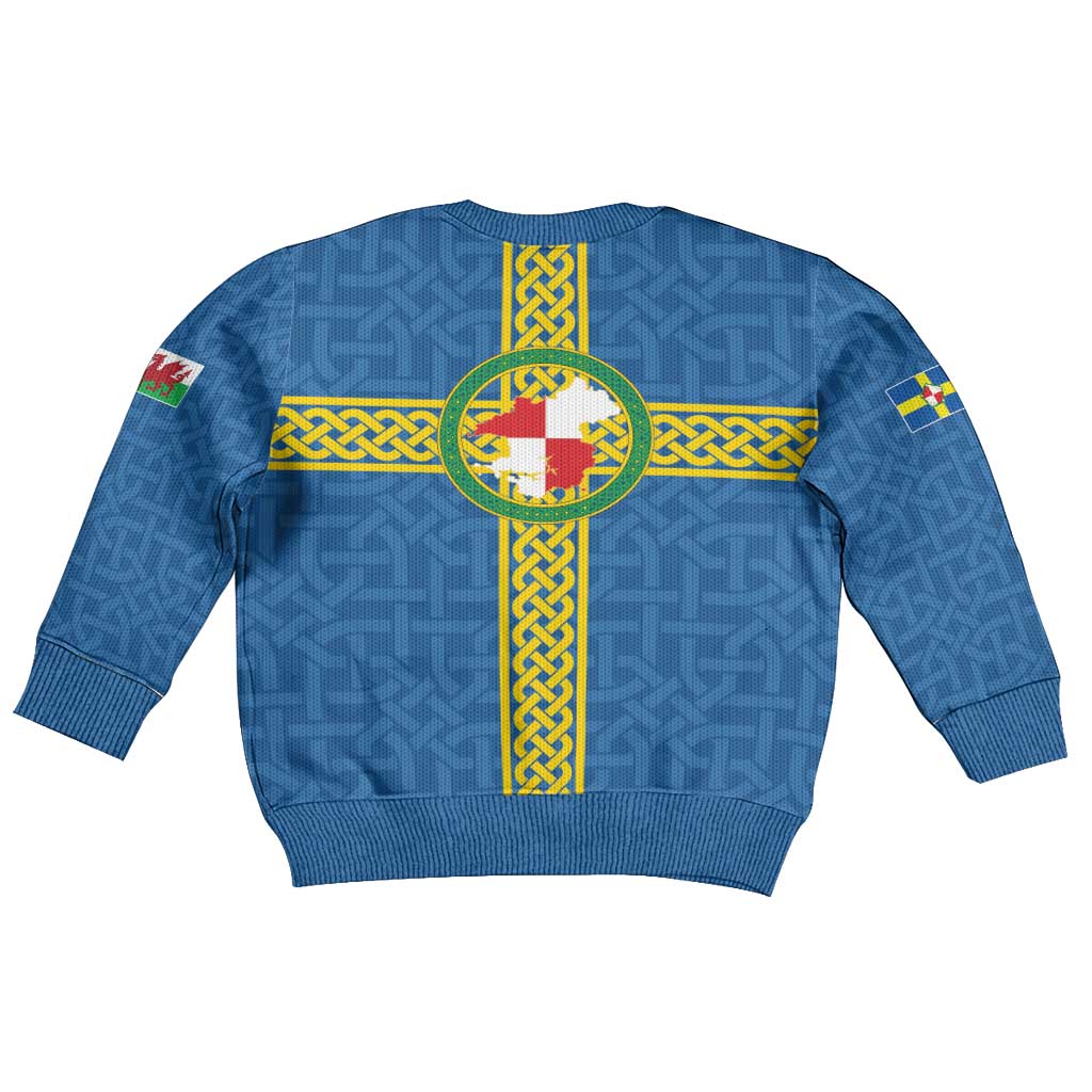 Pembrokeshire Wales Kid Ugly Christmas Sweater Flag And Map Celtic Style - Wonder Print Shop