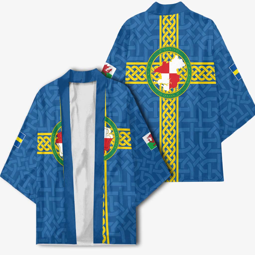 Pembrokeshire Wales Kimono Flag And Map Celtic Style - Wonder Print Shop