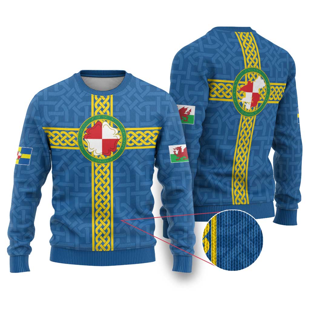 Pembrokeshire Wales Ugly Christmas Sweater Flag And Map Celtic Style - Wonder Print Shop