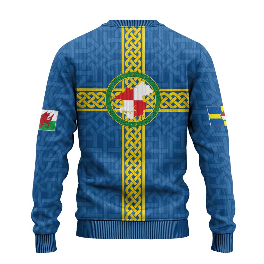 Pembrokeshire Wales Ugly Christmas Sweater Flag And Map Celtic Style - Wonder Print Shop